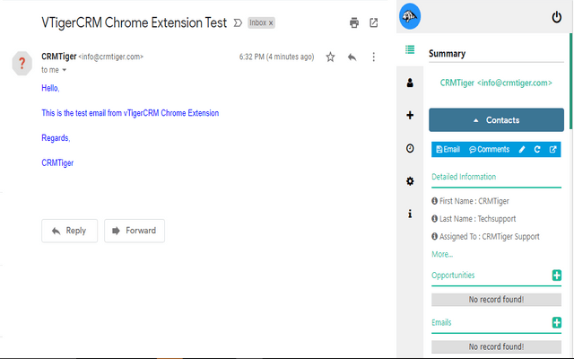 CRMTiger - Gmail Plugin for vTiger CRM截图5
