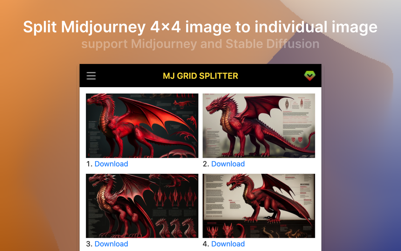 Midjourney Grid Splitter - Image Splitter截图2
