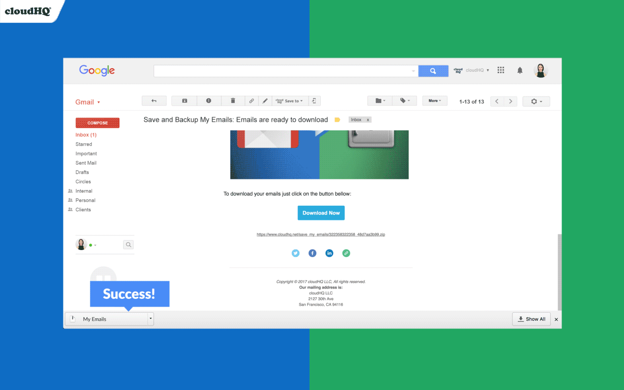 Save and Backup My Emails by cloudHQ截图1