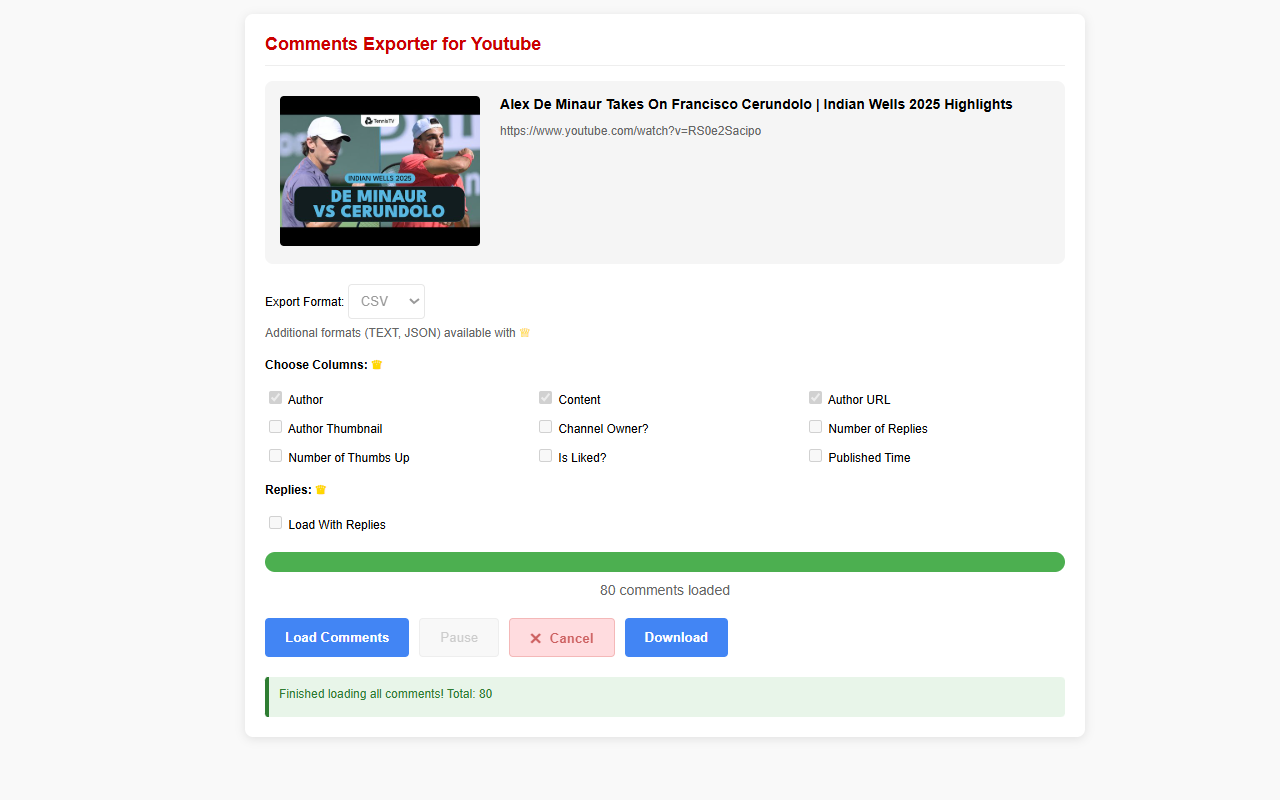 Comment Exporter for Youtube截图4