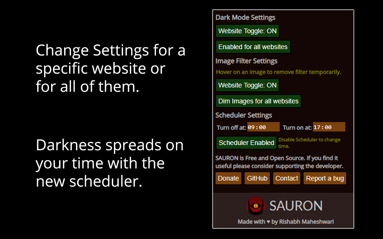 Sauron - Dark mode for all websites截图2
