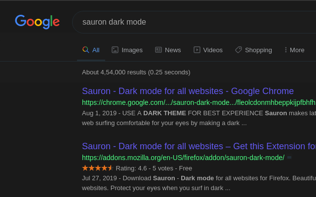 Sauron - Dark mode for all websites截图3