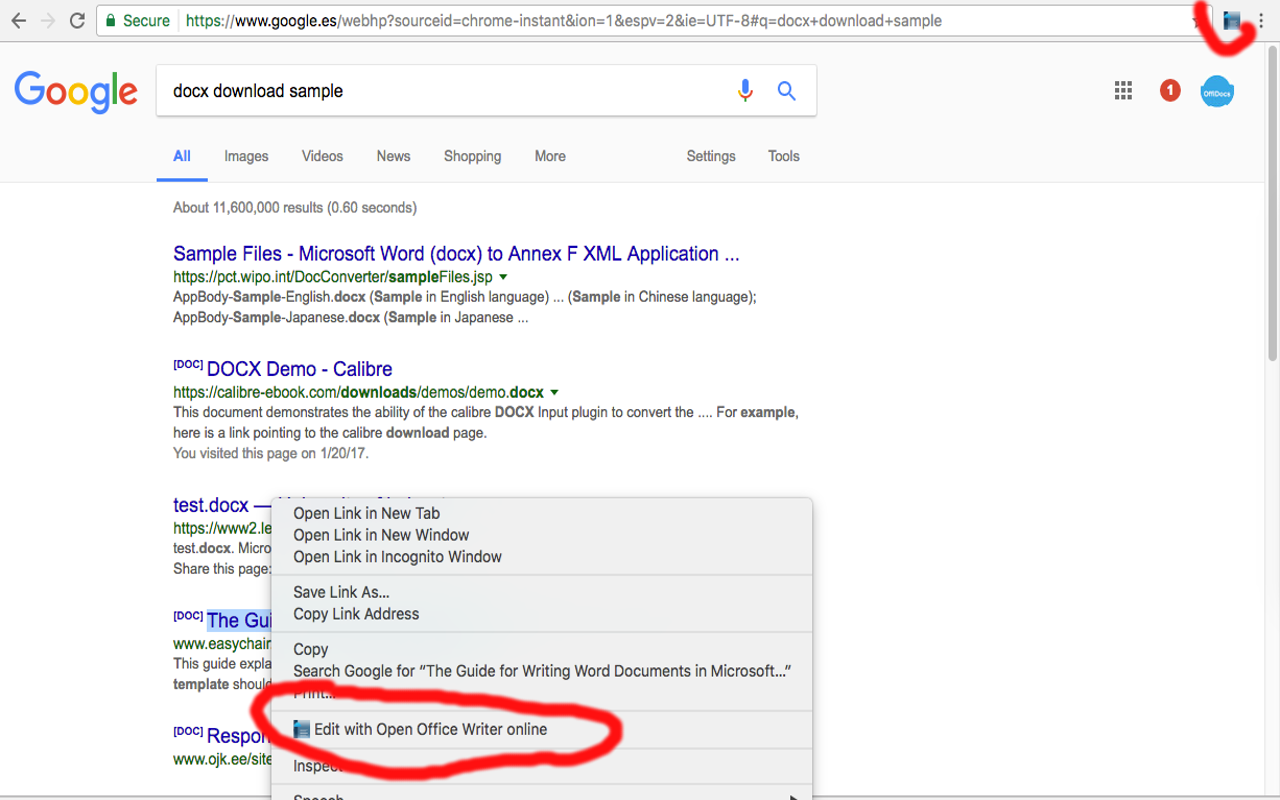 OpenOffice Writer在线为Word文档截图2