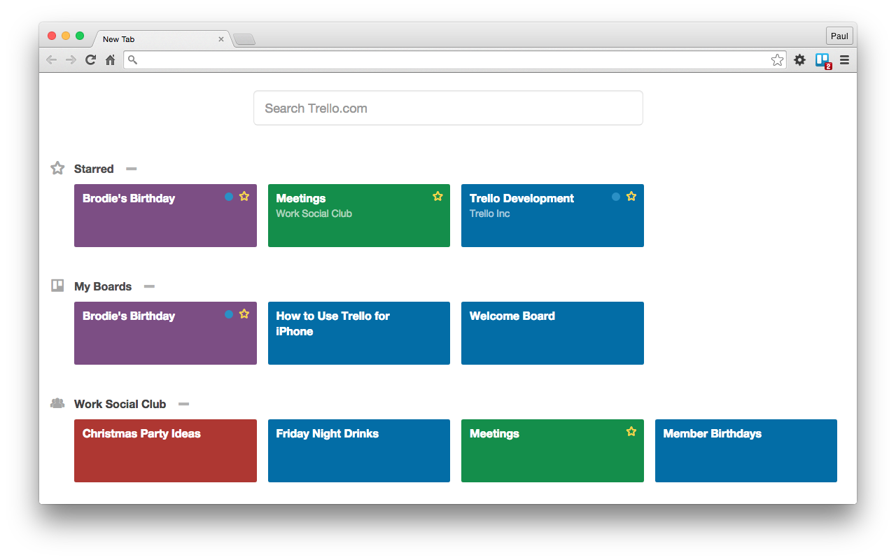 New Tab Page for Trello截图1
