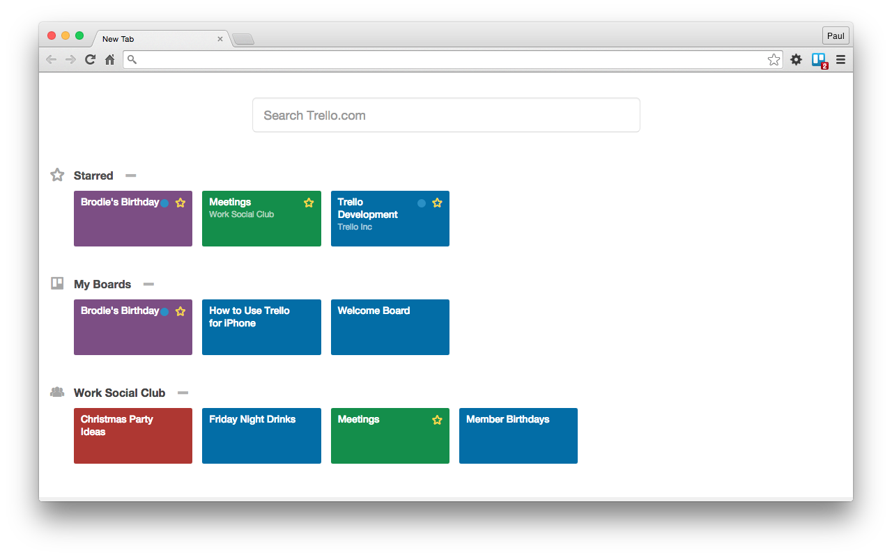New Tab Page for Trello截图2