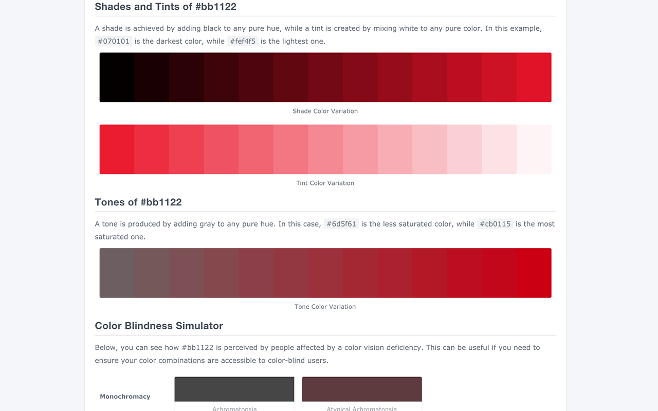 ColorHexa Search Tool截图5