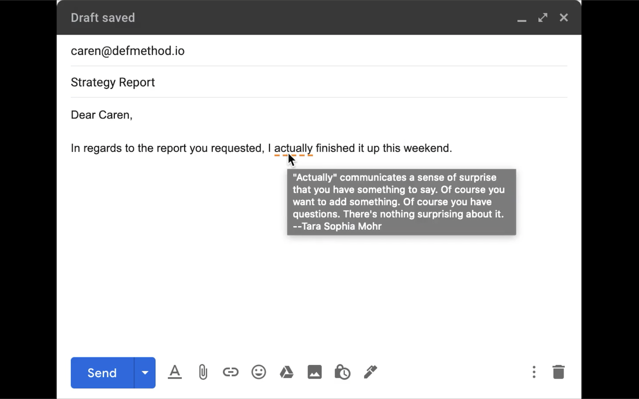 Just Not Sorry -- the Chrome extension截图4