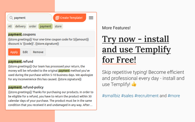 Templify – write messages in 1 click! 🚀截图2