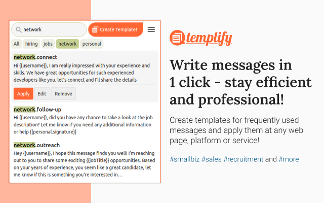 Templify – write messages in 1 click! 🚀截图3