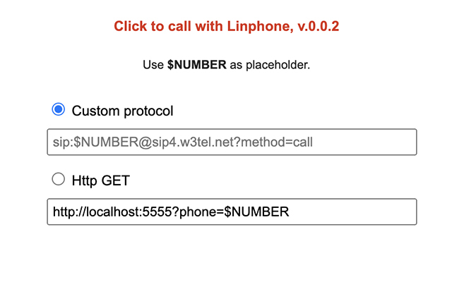 Click to call with Linphone截图1