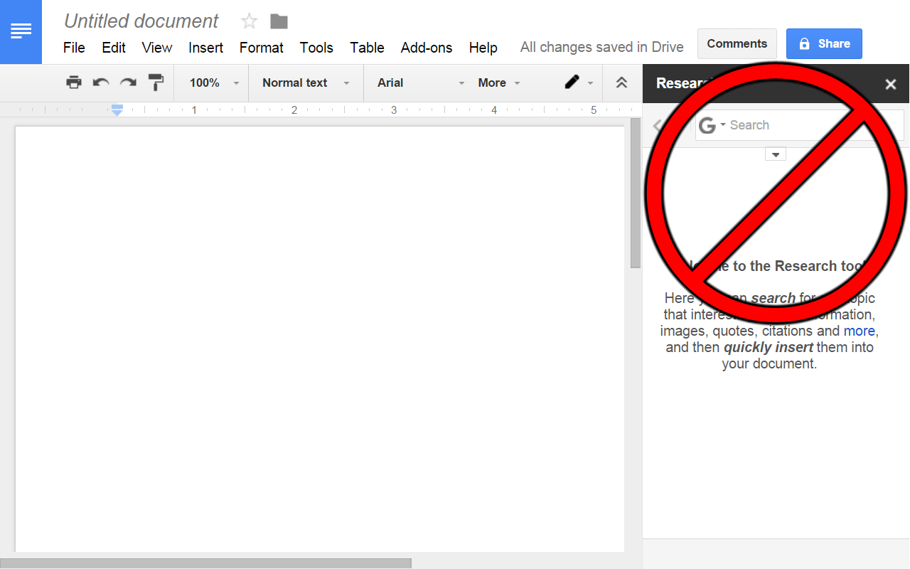 Hide Google Docs Explore or Research截图1
