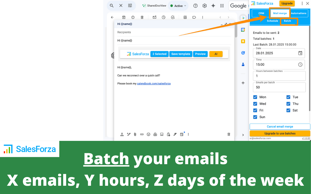 Salesforza Gmail Mail Merge & CRM on GSheets截图2