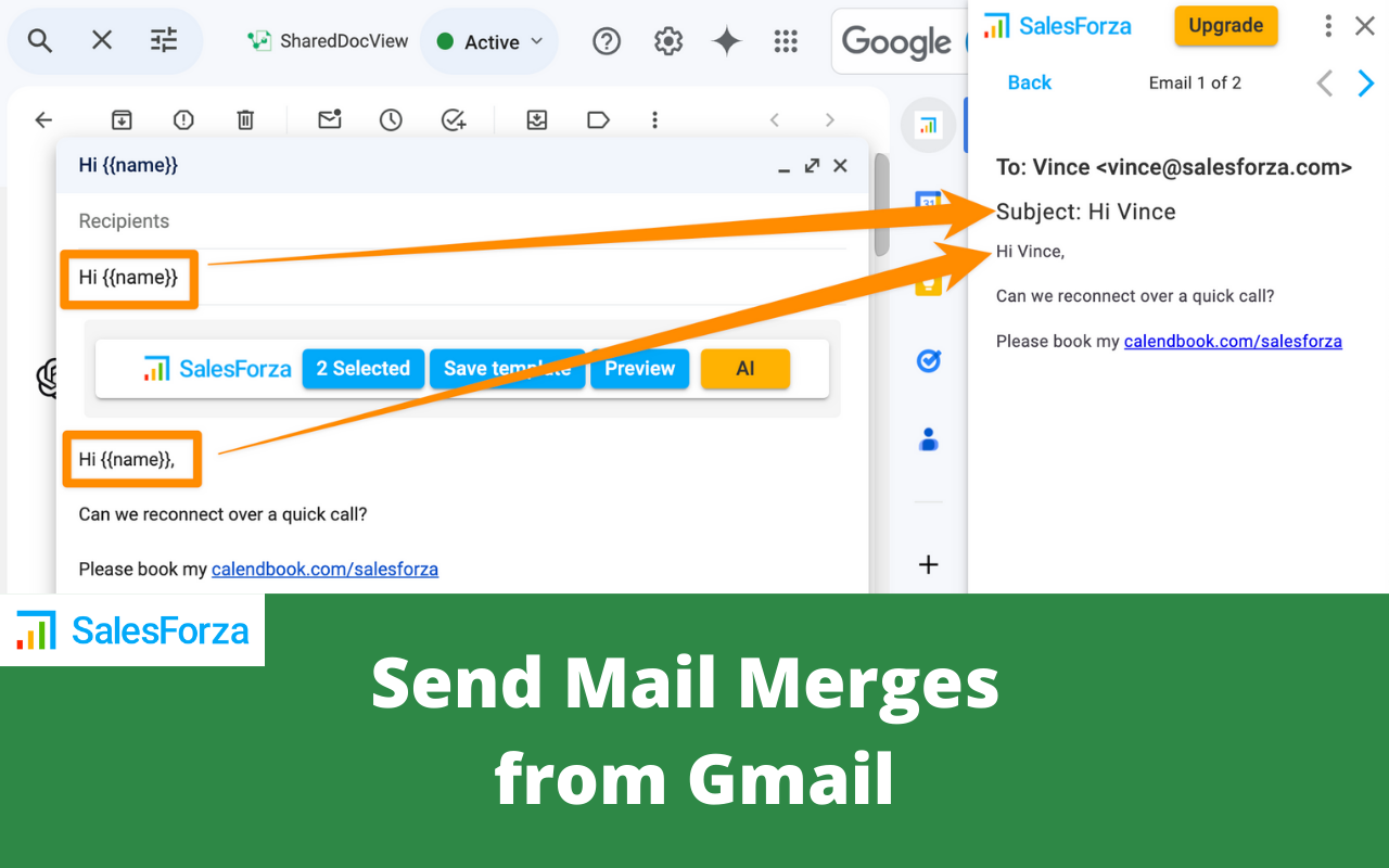 Salesforza Gmail Mail Merge & CRM on GSheets截图3