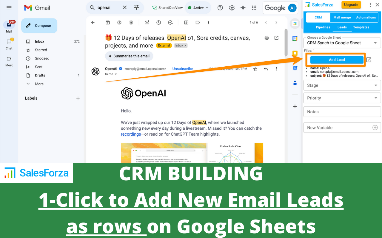 Salesforza Gmail Mail Merge & CRM on GSheets截图4