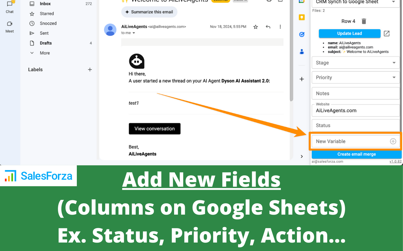 Salesforza Gmail Mail Merge & CRM on GSheets截图5
