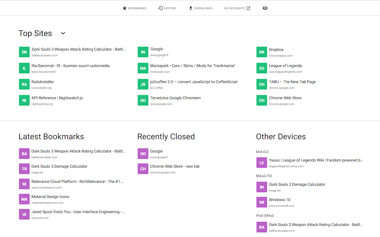 TABU - New Tab Page截图2