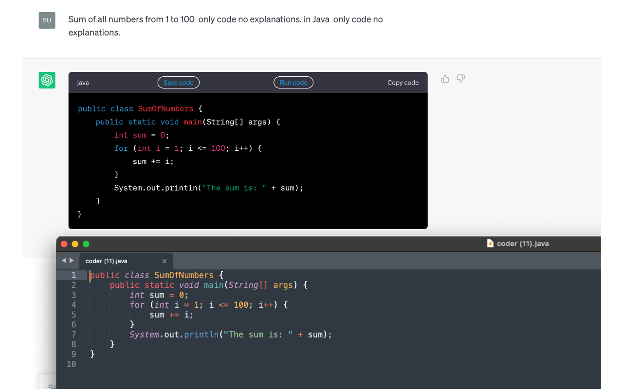 ChatGPT Code Runner截图4