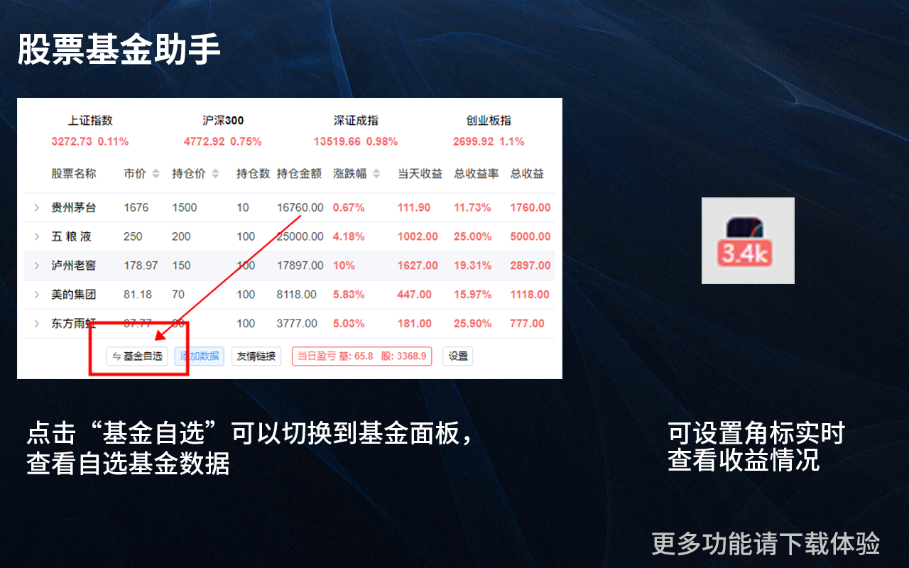 股票基金助手 - 盯盘助手截图1