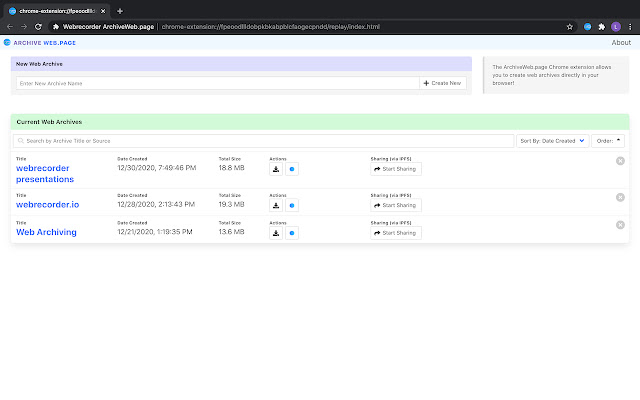 Webrecorder ArchiveWeb.page截图1