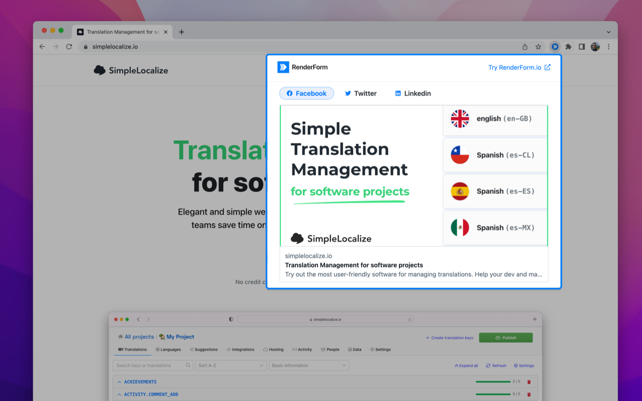 RenderForm: Social Link Previewer截图1