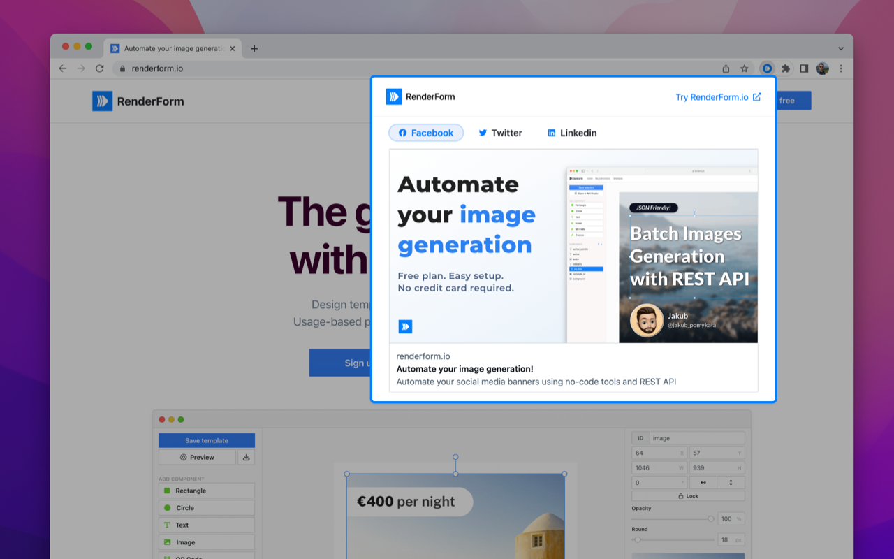 RenderForm: Social Link Previewer截图3