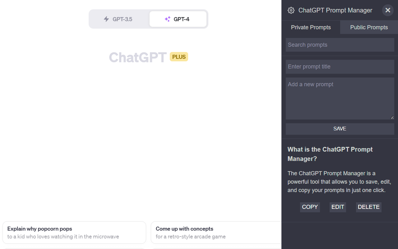 ChatGPT Prompt Manager截图3