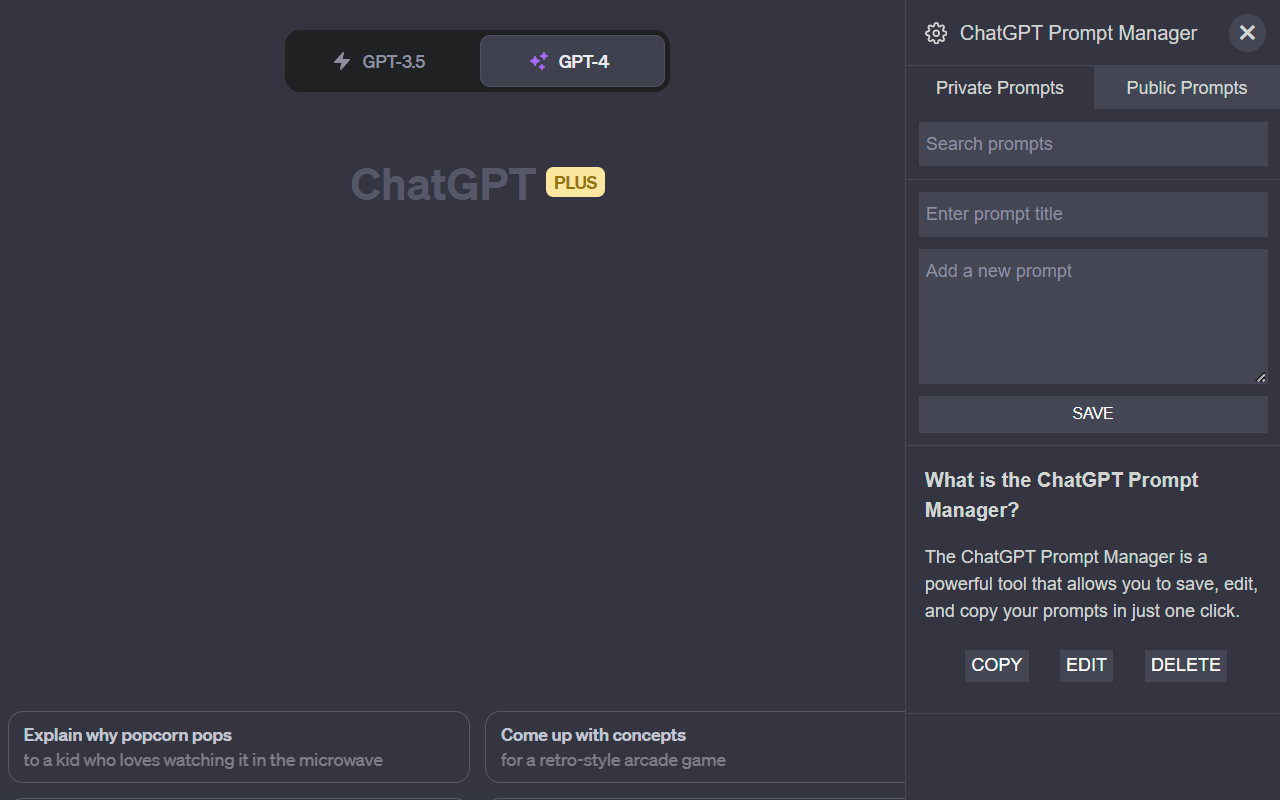 ChatGPT Prompt Manager截图4