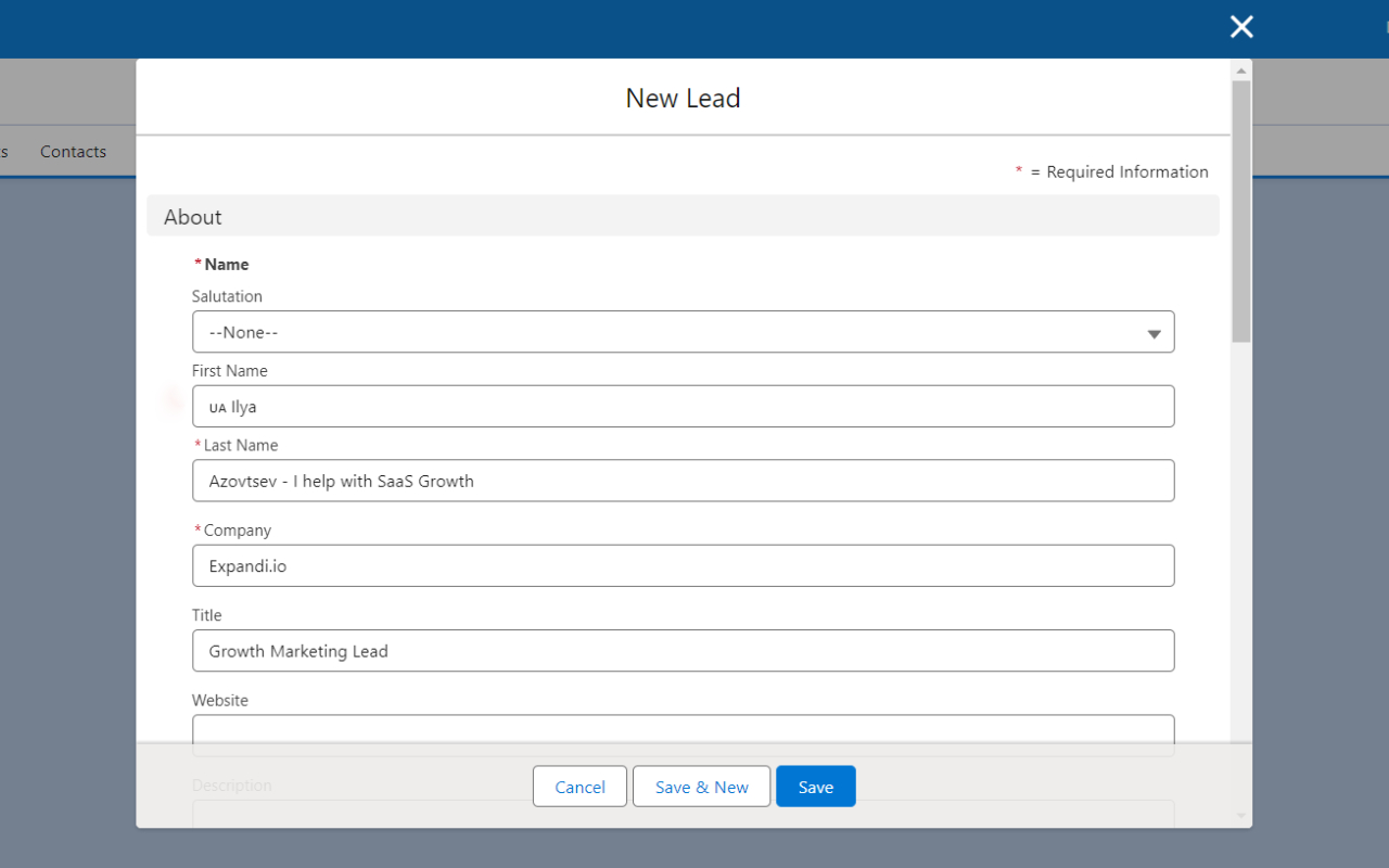 CRM 与 LinkedIn for Salesforce 集成截图1
