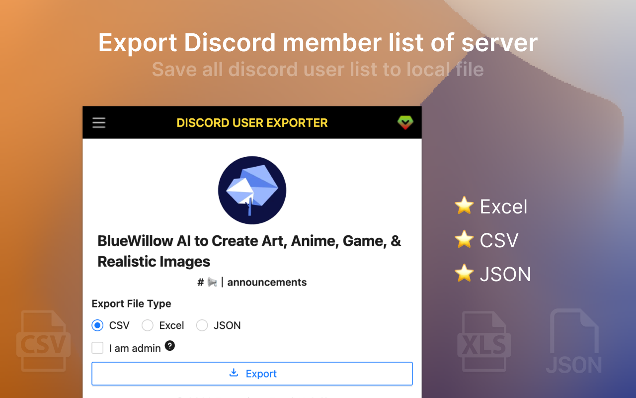 dSaver - Export Discord user list to CSV截图1