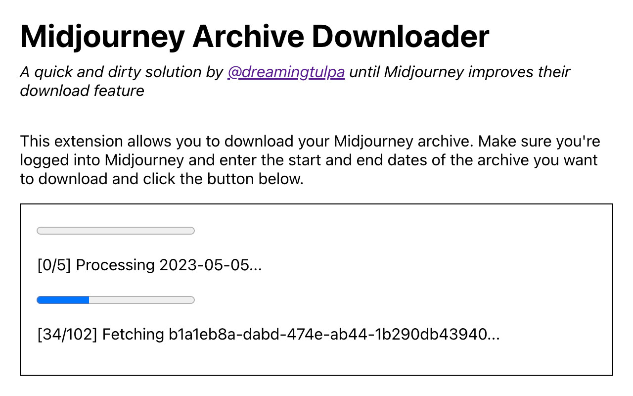 Midjourney Archive Downloader截图1