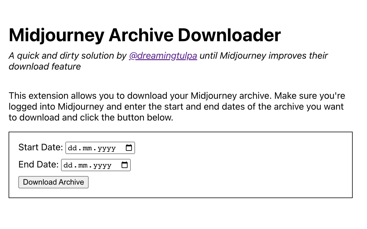 Midjourney Archive Downloader截图2