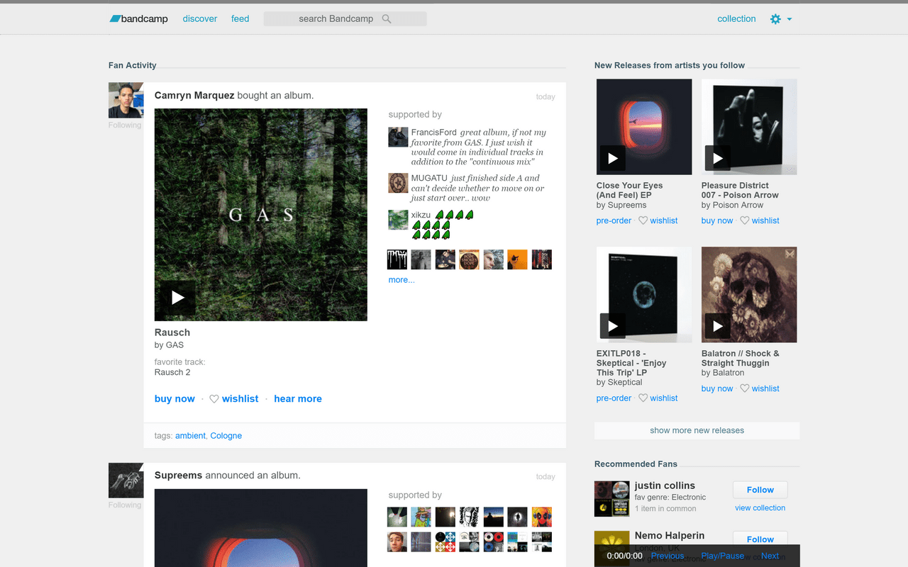 Bandcamp Feed Playlist截图1
