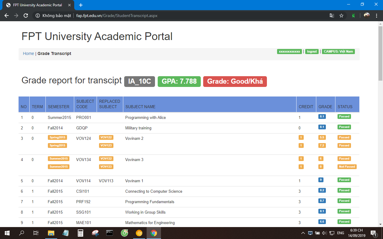 FPT University Mark Manager截图1