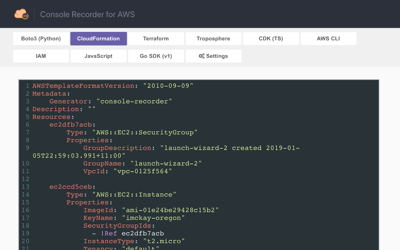 Console Recorder for AWS截图3