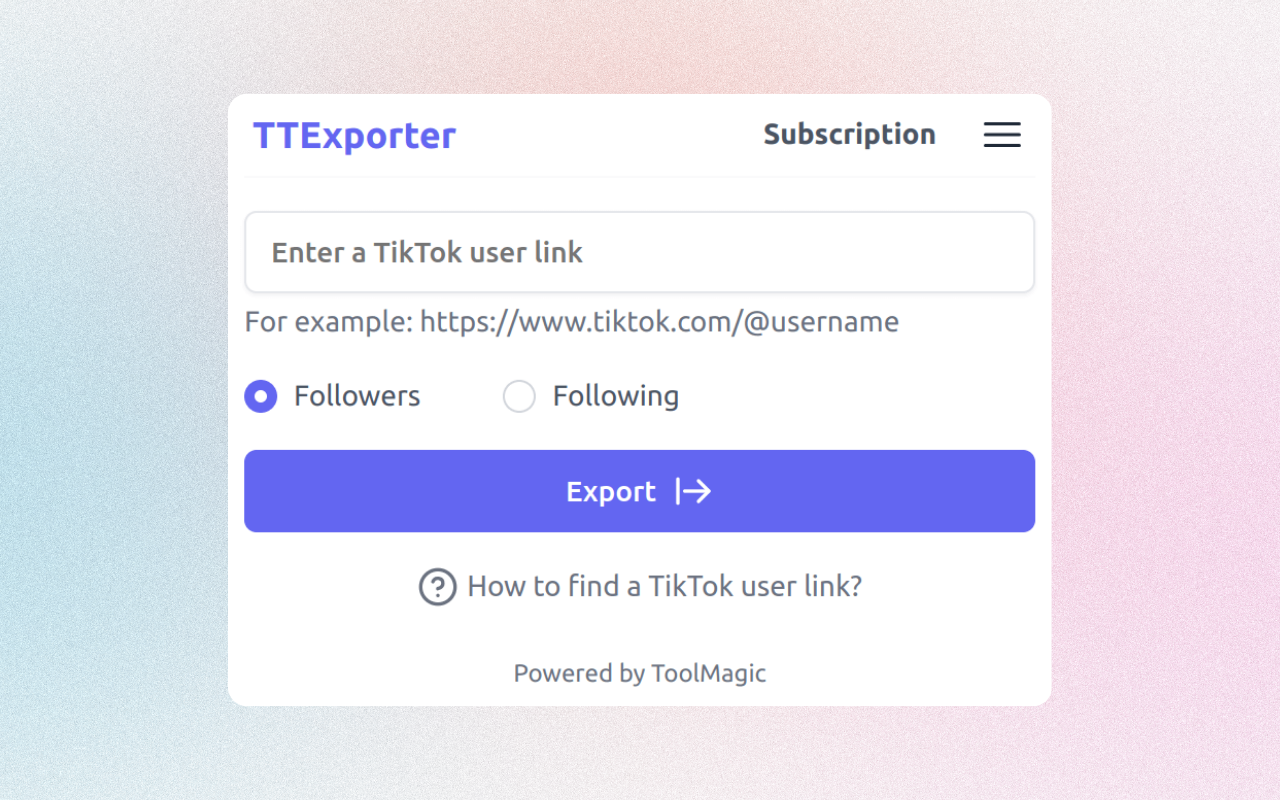 TTExporter - 导出 TikTok 关注者截图2