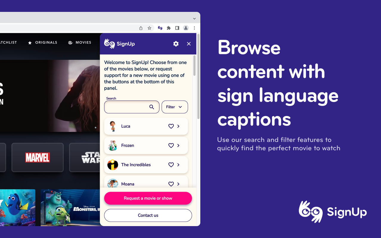 SignUp - Sign Language for Netflix & Disney+截图3