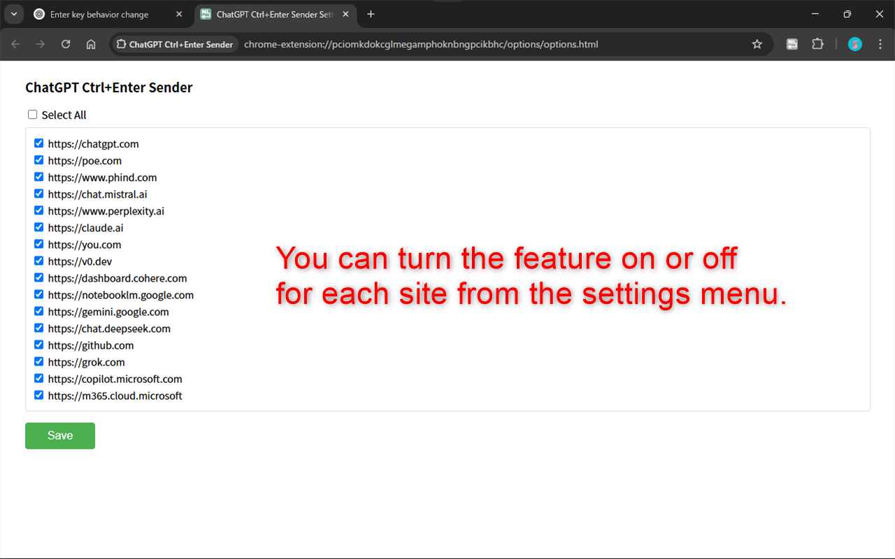 ChatGPT Ctrl+Enter Sender截图1