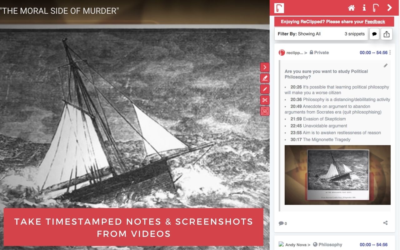 ReClipped: YouTube Notes & Screenshots截图3