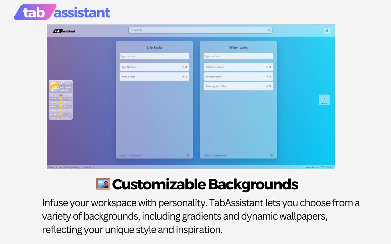 TabAssistant - Newtab Todo & Task List截图1