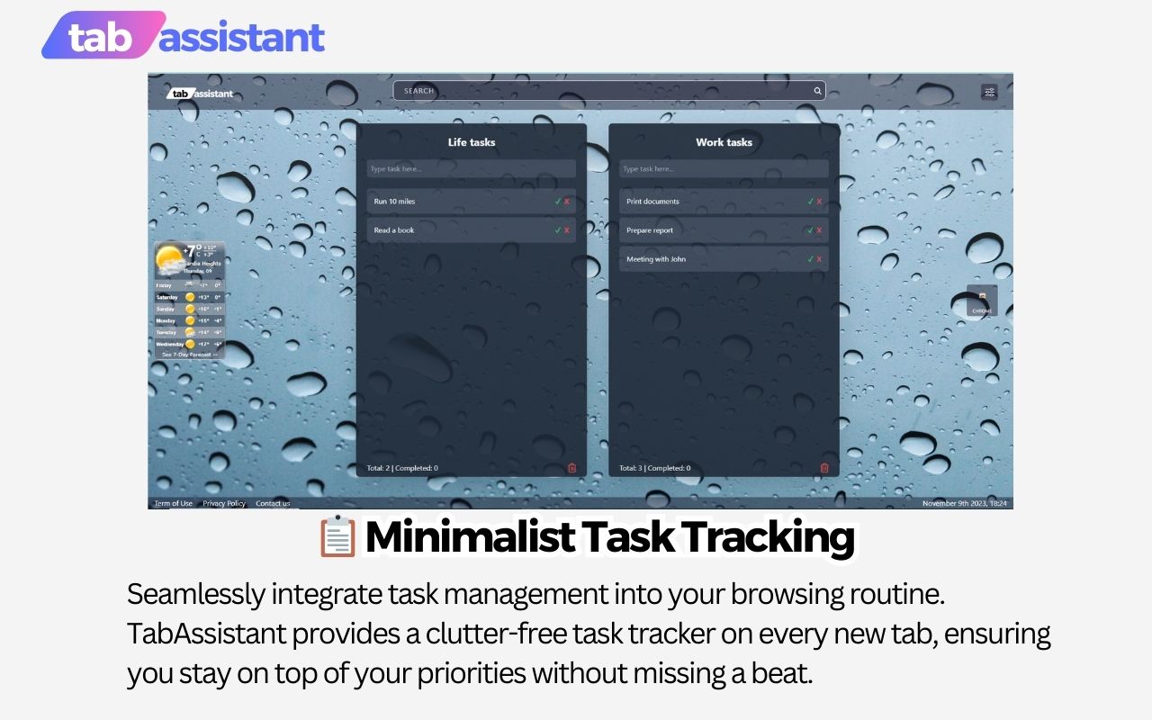 TabAssistant - Newtab Todo & Task List截图3