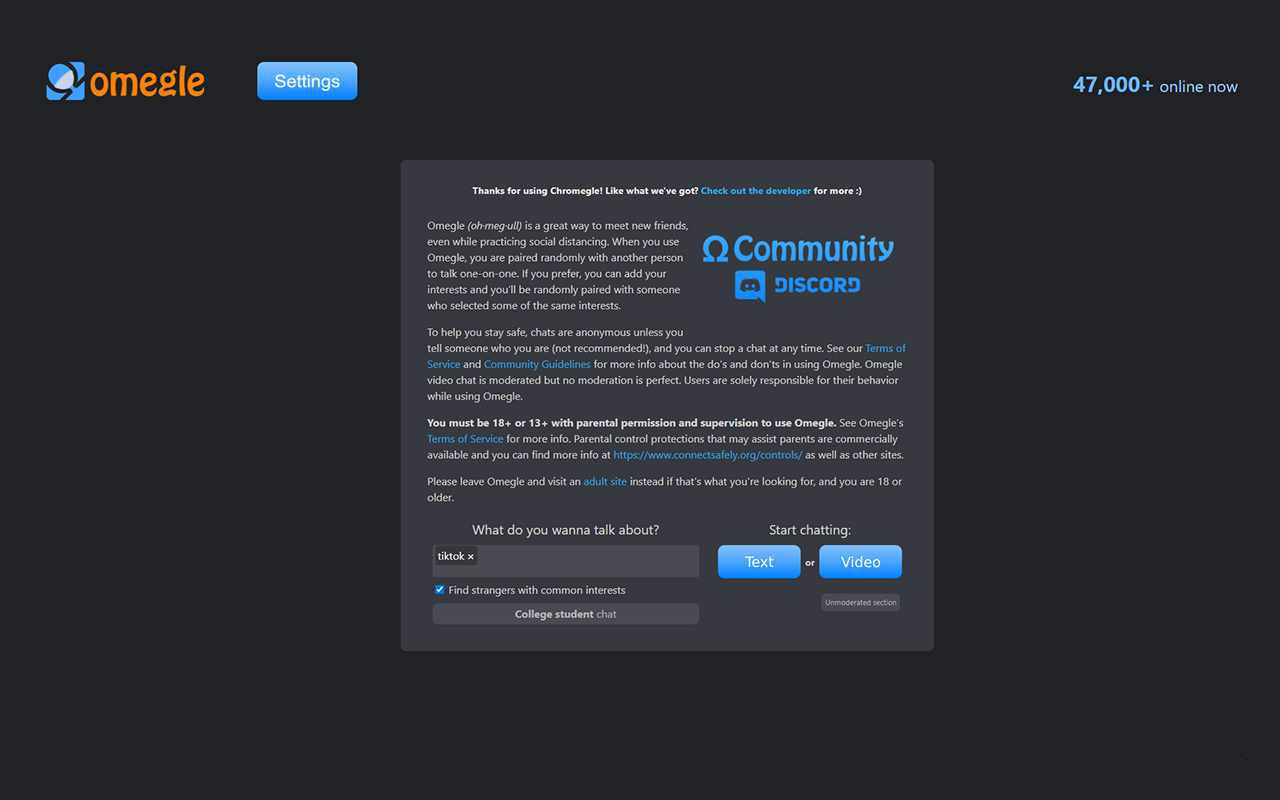 Chromegle - Omegle IP & Client截图2