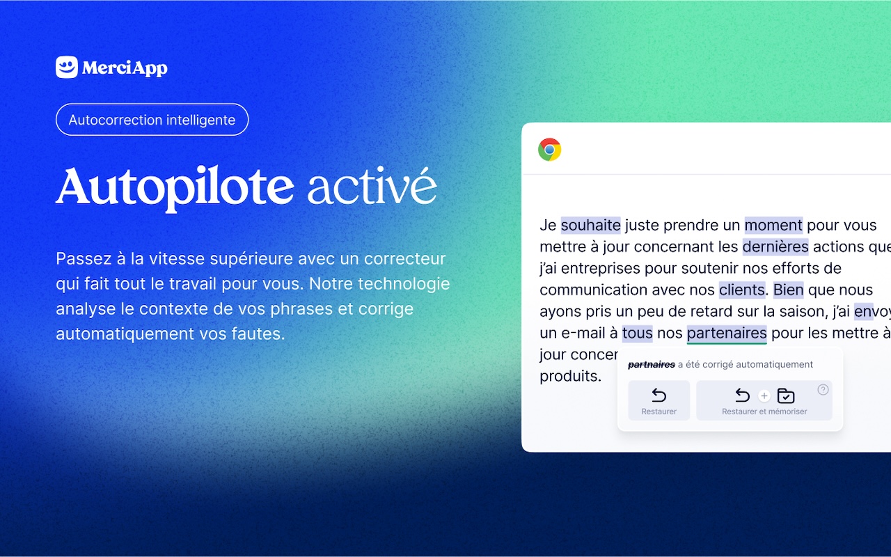 MerciApp — Correcteur d’orthographe et assistant de rédaction截图1