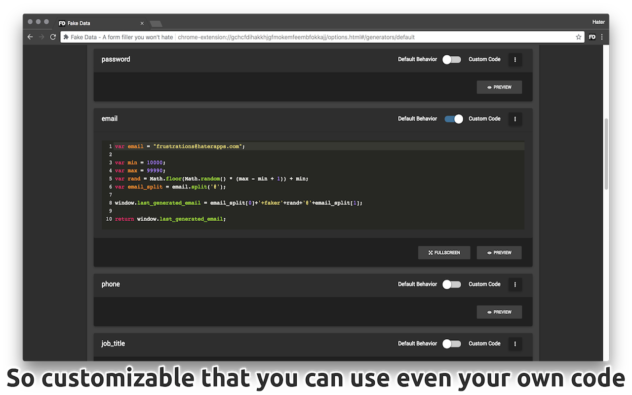 Fake Data - A form filler you won't hate截图2