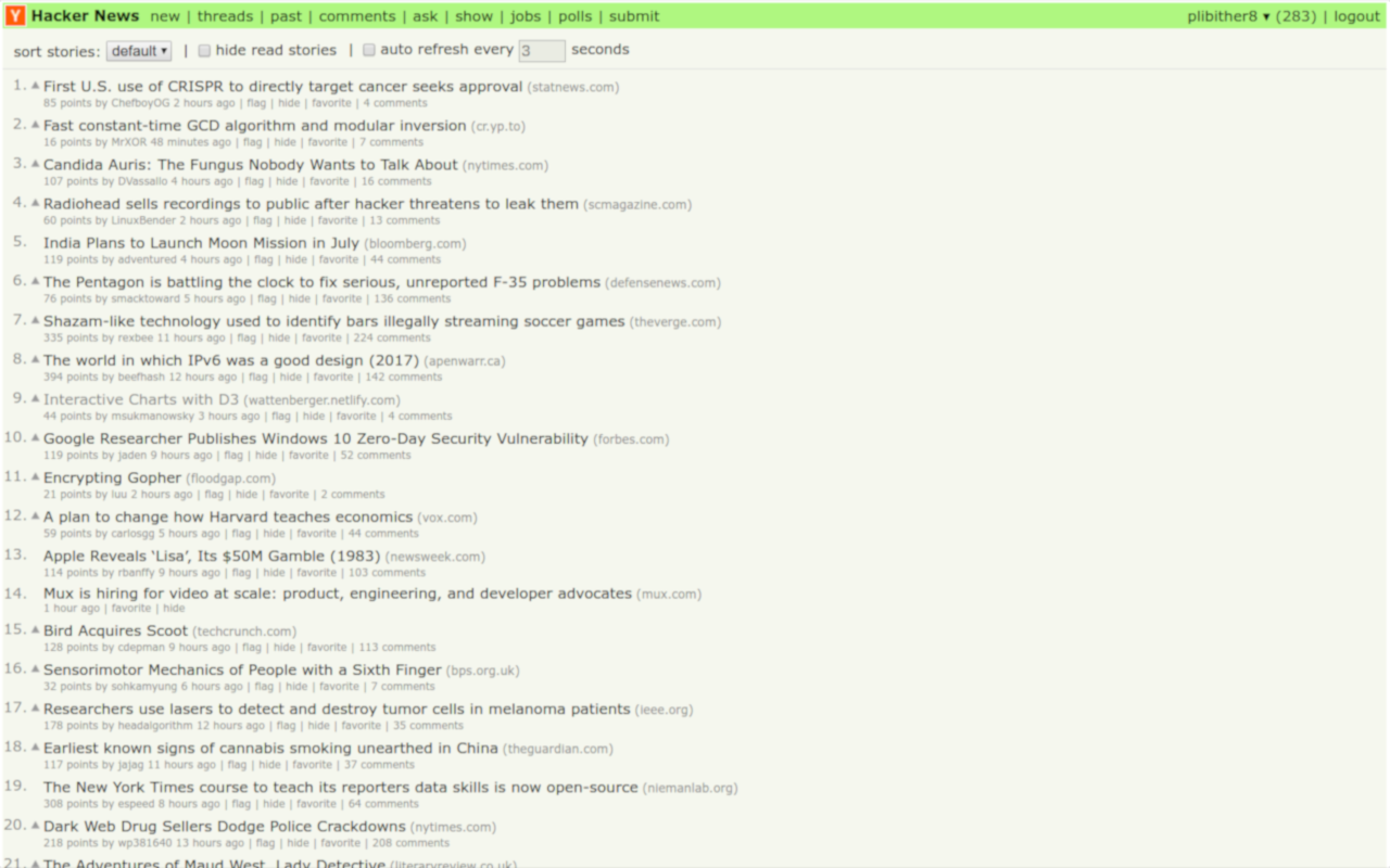 Refined Hacker News截图1