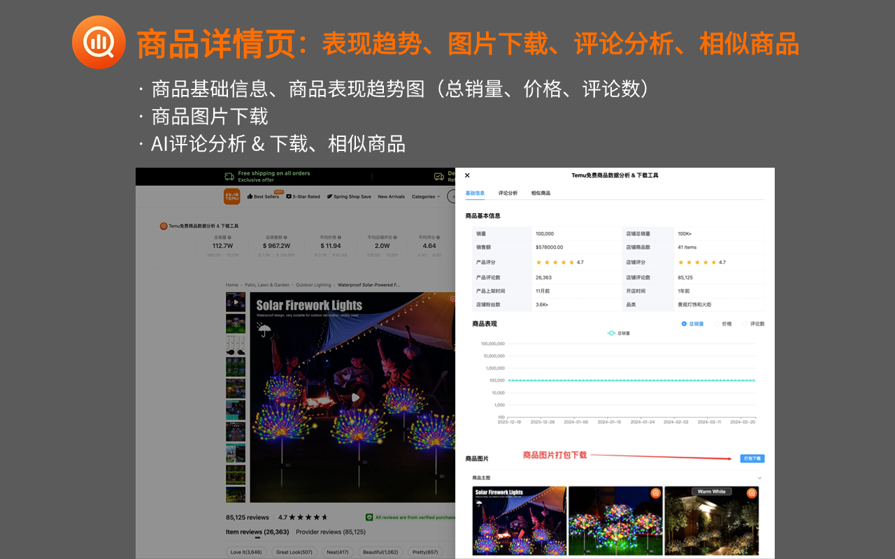 THunt - Temu™免费商品数据分析 & 下载工具截图1