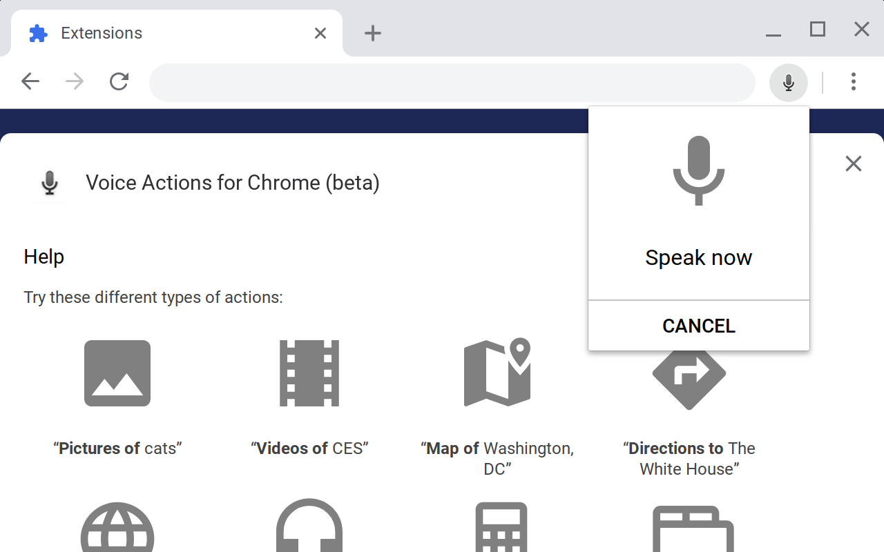 “OK Chrome” for Voice Actions for Chrome截图1