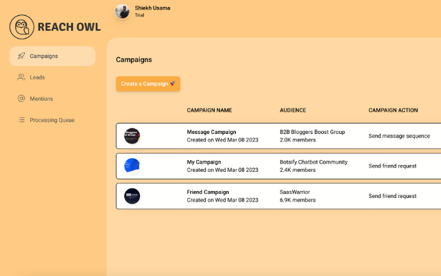 ReachOwl - Social media DM automation tool截图2