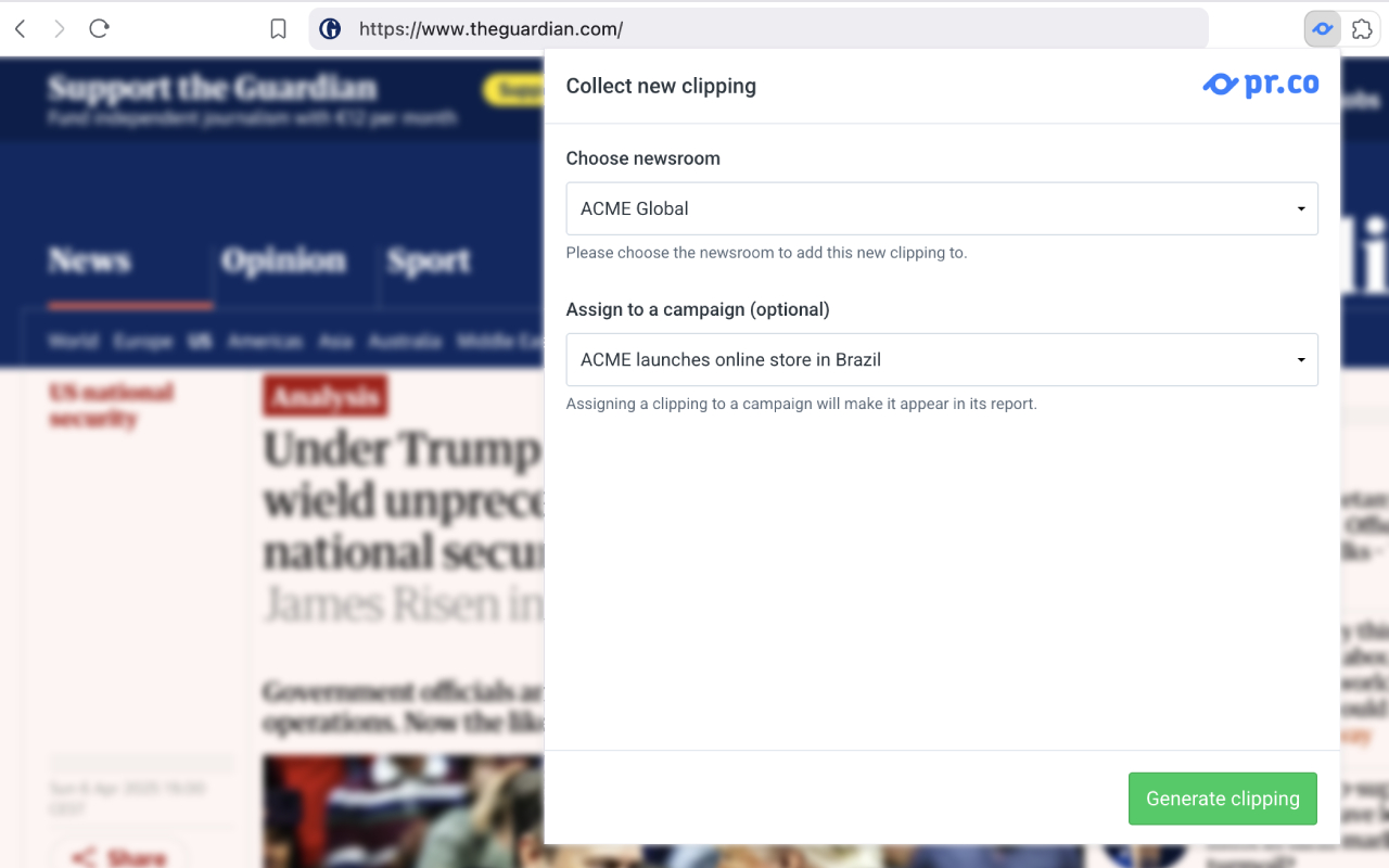 PR.co Chrome Extension截图2