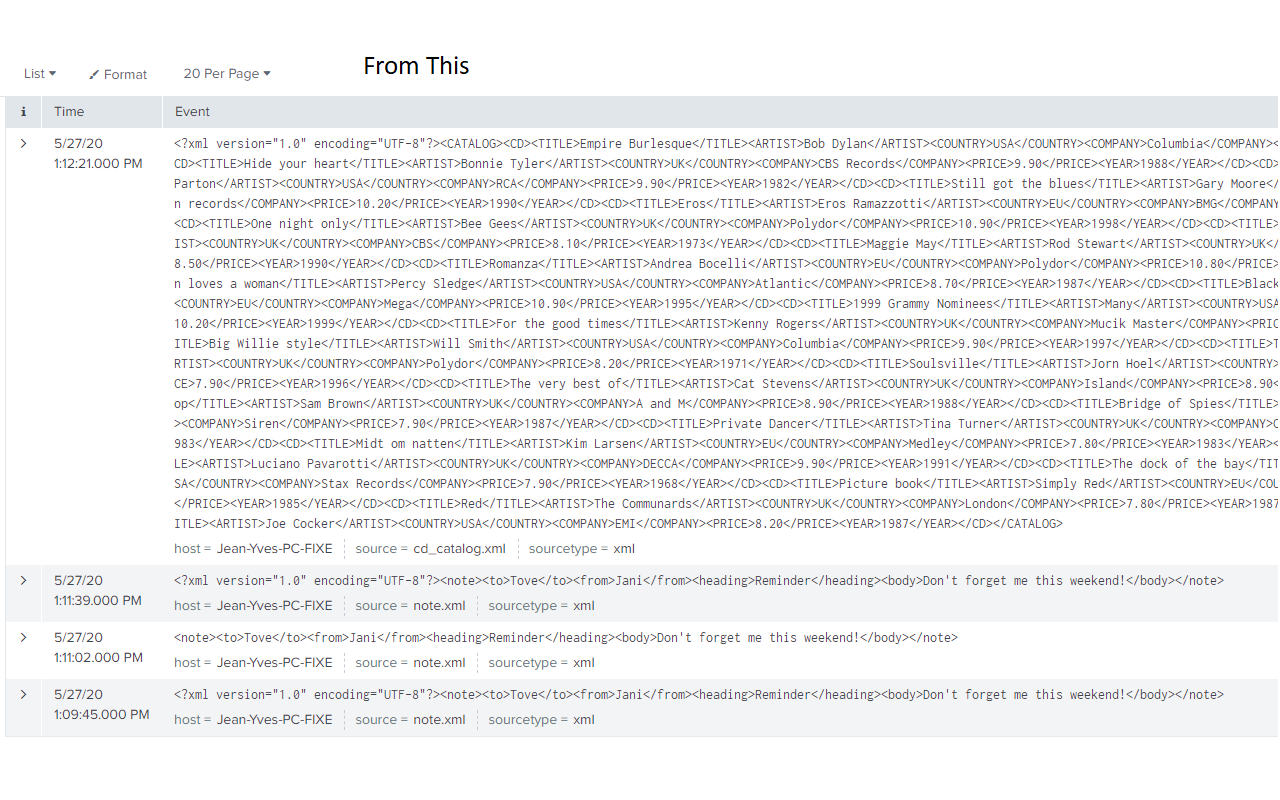 Splunk XML Formatter截图2