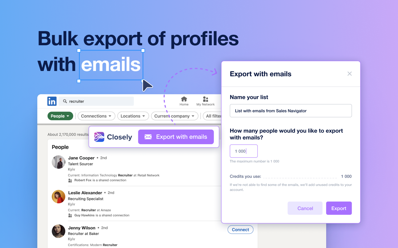 Closely: Email Finder & LI Data Scraper截图1
